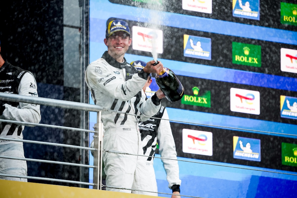 Dansk VM-podie i Japan: Mikkel Jensen sikrede trofæ på Fuji. 
(Foto:  Team Peugeot TotalEnergies)